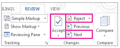 how to delete markup area in word office 365