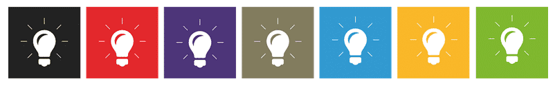 Colorful lightbulb idea banner