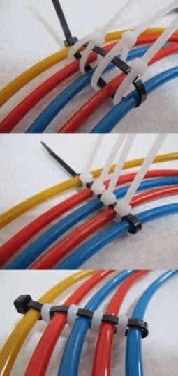 Cable tie cord organizer.