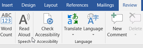 Let Microsoft Word and Outlook read to you by selecting the Read Aloud option