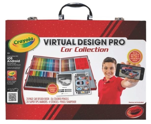 Crayola Virtual Design Pro Collection lets kids create colorful cars in the physical world and see them come to life in the virtual world.