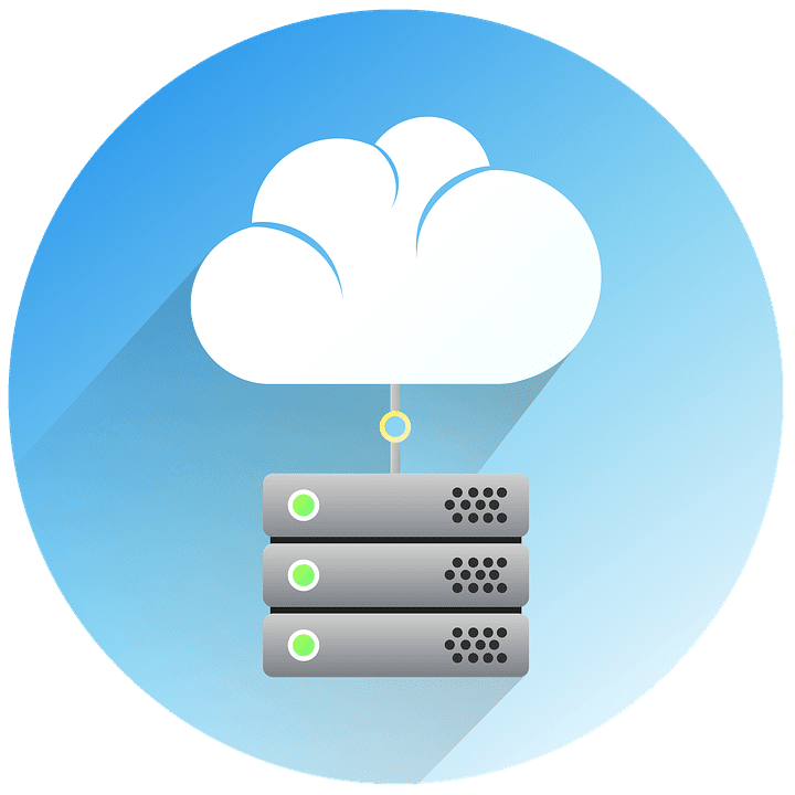 Illustration of a server stack connected to the cloud