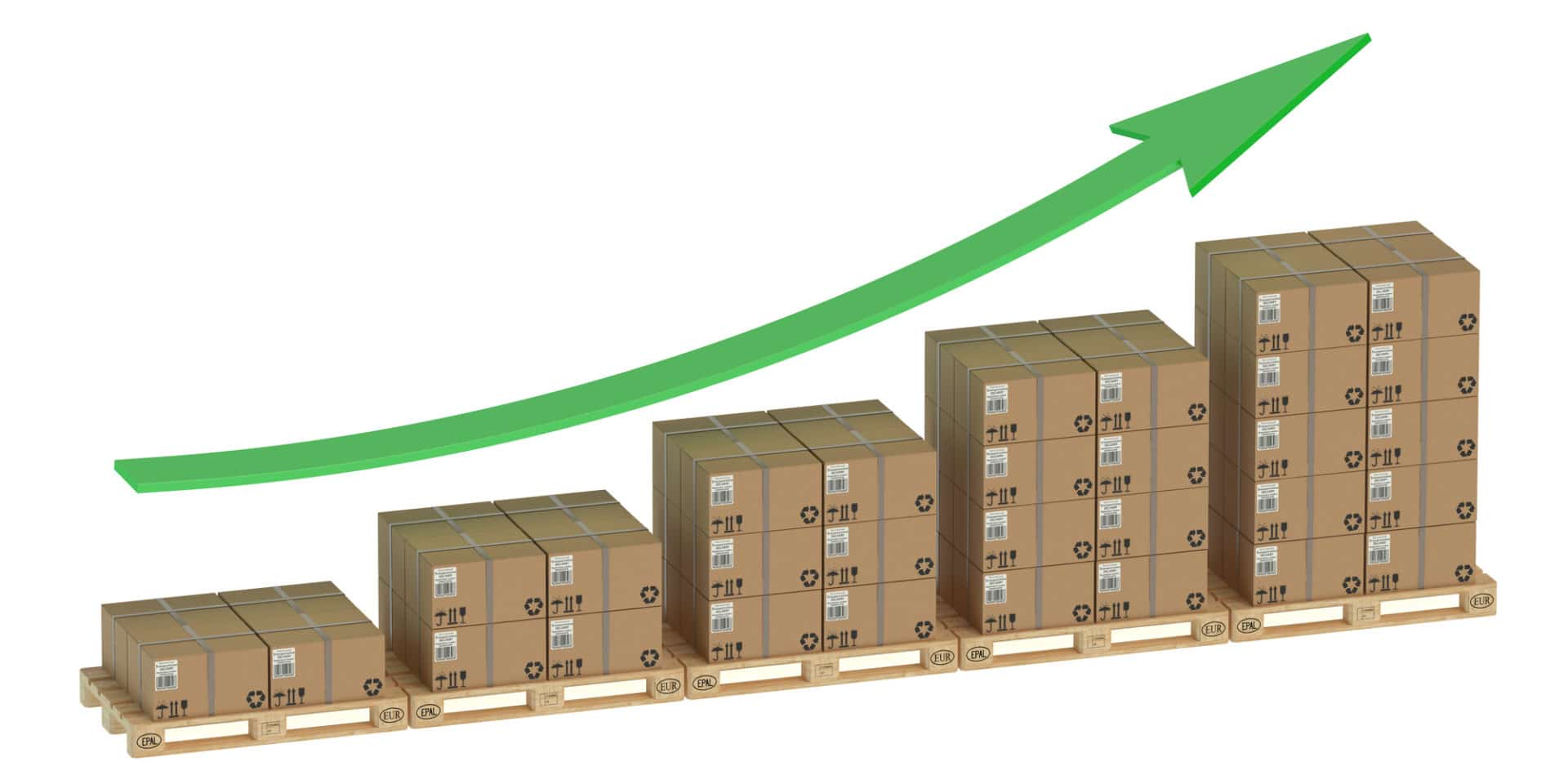 Arrow and storage boxes symbolizing increasing storage space on Windows 10.