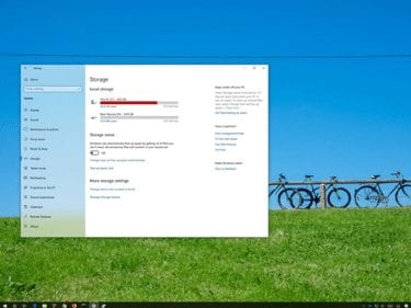 Windows 10 System Storage menu.