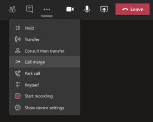 Microsoft Teams Call Merge gives end users the capability to merge their active 1:1 call into another 1:1 or group call.