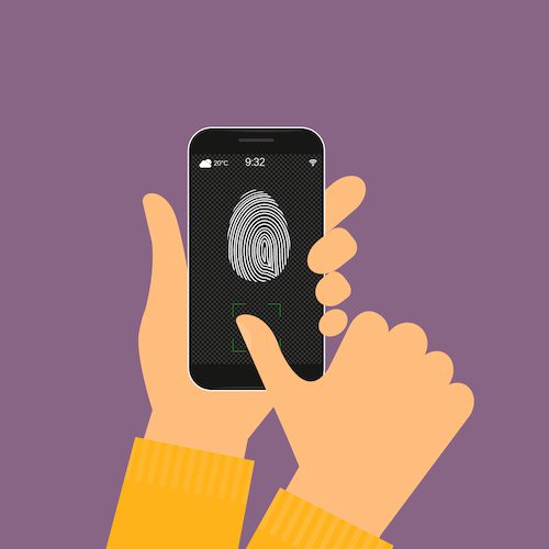 Fingerprint scan on a smartphone can be used for multifactor authentication.