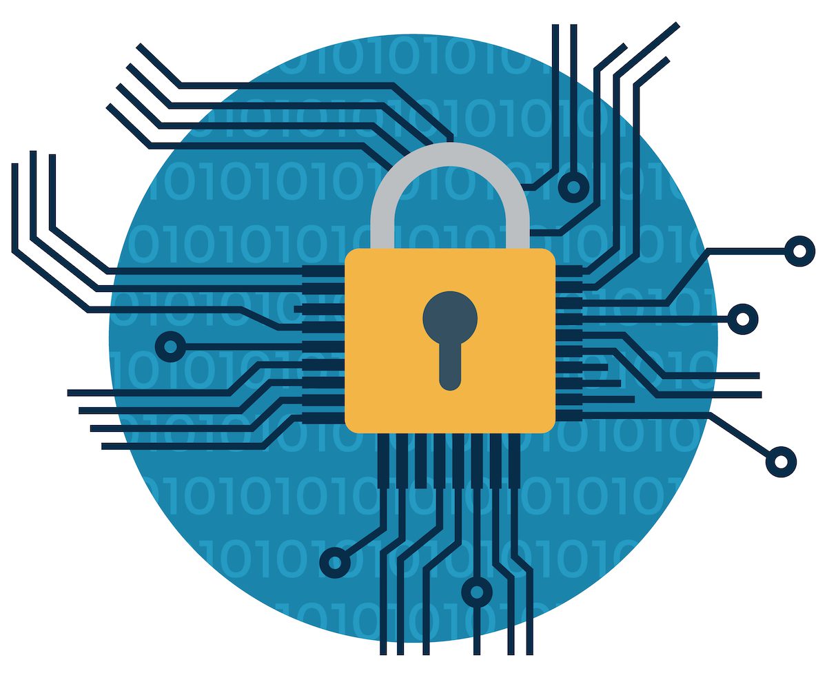 security lock and circuit vector