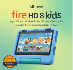 Image of a Kindle Fire HD 8 Kids tablet