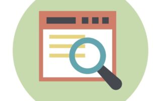 Vector image of an online search with a magnifying glass.