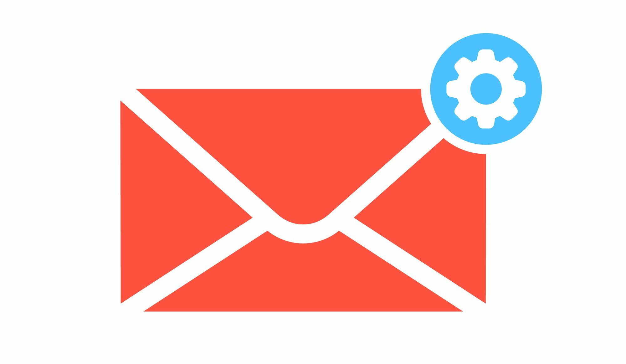 vector image of an envelope (email icon) with a gear on the upper right corner to symbolize changing email settings