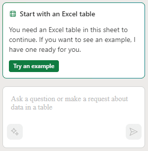 screenshot of Microsoft Copilot for Excel