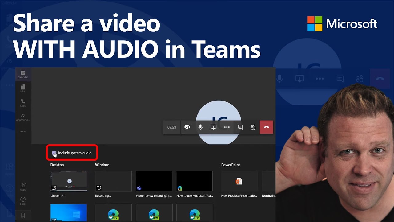 how to share video presentation in teams meeting